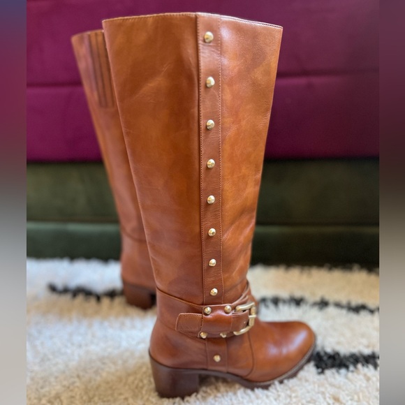 Michael by Michael Kors - Carney - Luggage Leather Studded Boot - Picture 8 of 9